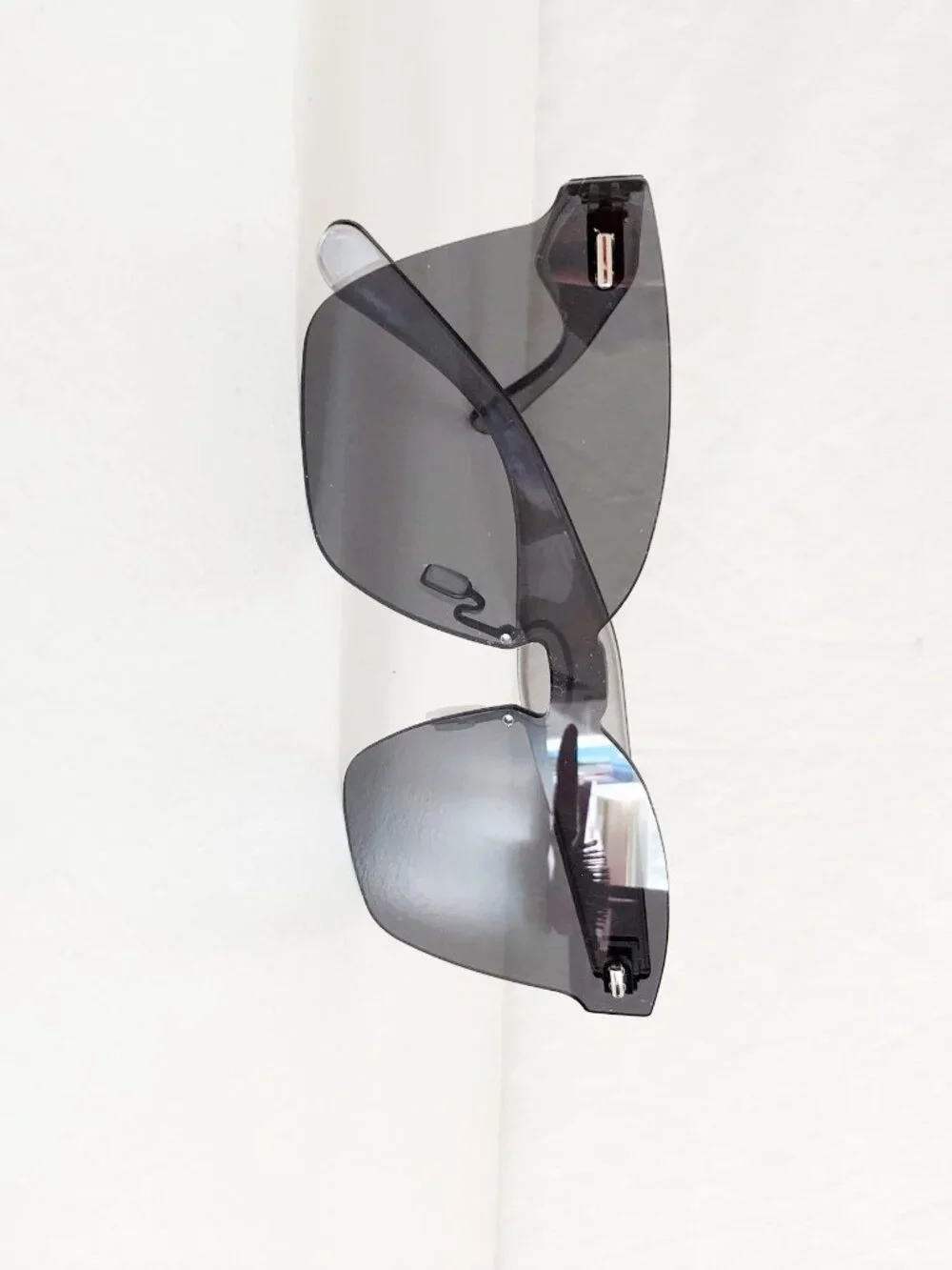 Black Frameless Square Shield Sunglasses